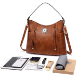 Female bag tote bag double zipper tassel handbag shoulder bag diagonal female bag fit 18mm snap button jewelry