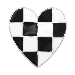 20MM  Checkerboard love design  enamel snap buttons
