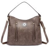 Female bag tote bag double zipper tassel handbag shoulder bag diagonal female bag fit 18mm snap button jewelry