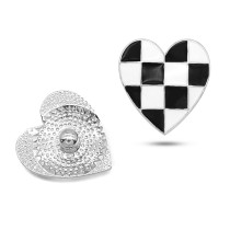 20MM  Checkerboard love design  enamel snap buttons