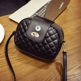 Diamond-shaped bag simple mini one-shoulder diagonal soft leather small round bag fit 18mm snap button jewelry