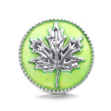 20MM  Maple leaf design enamel  Metal snap buttons