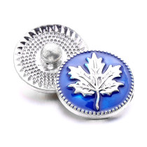 20MM  Maple leaf design enamel  Metal snap buttons