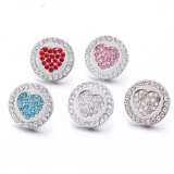 20MM  Love rhinestone design  Metal snap buttons