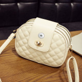 Diamond-shaped bag simple mini one-shoulder diagonal soft leather small round bag fit 18mm snap button jewelry