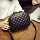 Diamond-shaped bag simple mini one-shoulder diagonal soft leather small round bag fit 18mm snap button jewelry