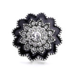 20MM Flowers rhinestone design  Metal snap buttons