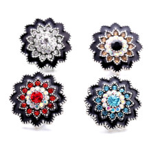 20MM Flowers rhinestone design  Metal snap buttons