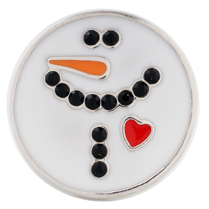 20MM snap Christmas snowman Antique Silver Plated with Enamel KC8560 interchangable Christmas snaps jewelry