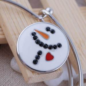 20MM snap Christmas snowman Antique Silver Plated with Enamel KC8560 interchangable Christmas snaps jewelry