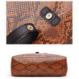 Snake print tote bag fashion single shoulder bag fit 18mm snap button jewelry