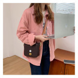 Retro popular small bag solid color literary shoulder bag fit 18mm snap button jewelry