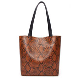 Snake print tote bag fashion single shoulder bag fit 18mm snap button jewelry