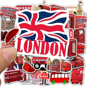 50 London red bus style graffiti stickers suitcase motorcycle trolley suitcase laptop waterproof stickers