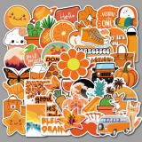 50 cute orange style graffiti stickers suitcase motorcycle trolley suitcase laptop waterproof stickers