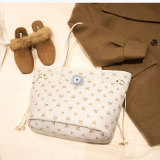 Hand-held large tote bag elegant texture shoulder bag fit 18mm snap button jewelry