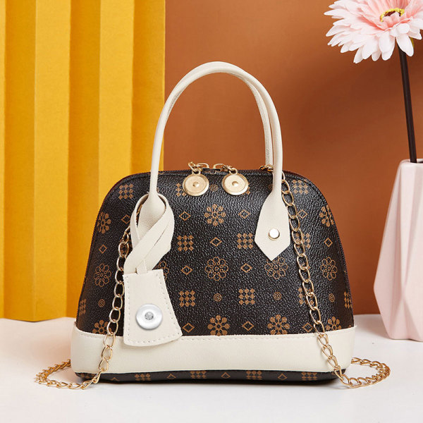 Trendy brand chain stitching small shoulder bag fit 18mm snap button jewelry