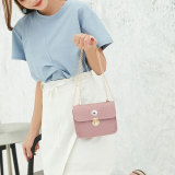 Elegant small square bag fresh and sweet crocodile pattern simple shoulder bag fit 18mm snap button jewelry