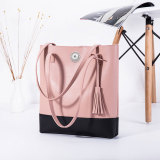 Women's tote bag single-shoulder big bag fashion ladies tassel bag fit 18mm snap button jewelry