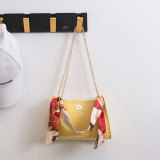 Square bag fresh and sweet stone pattern solid color silk scarf all-match shoulder bag fit 18mm snap button jewelry