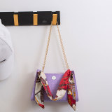 Square bag fresh and sweet stone pattern solid color silk scarf all-match shoulder bag fit 18mm snap button jewelry