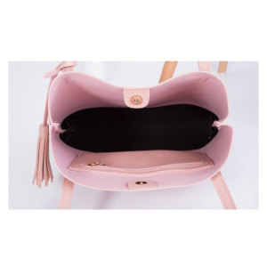Women's tote bag single-shoulder big bag fashion ladies tassel bag fit 18mm snap button jewelry