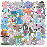 50 elephant graffiti stickers decorative suitcase notebook waterproof removable stickers