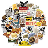 50 pieces of milk butter stickers to decorate the suitcase notebook waterproof removable stickers