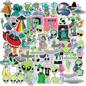 50Pcs alien  graffiti stickers decorative suitcase notebook waterproof detachable stickers
