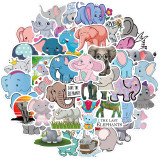 50 elephant graffiti stickers decorative suitcase notebook waterproof removable stickers