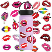 50 sexy lips stickers personality motorcycle trolley case stickers cartoon waterproof stickers