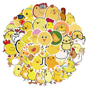 50 cute little yellow chicken stickers stickers decorative luggage laptop waterproof removable stickers