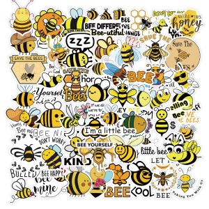 50 inspirational little bees stickers stickers decorative suitcase notebook waterproof removable stickers