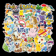 50pcs Cartoon pets  Pokemon graffiti stickers decorative suitcase notebook waterproof detachable stickers