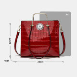 Stone pattern shell bag net celebrity all-match single shoulder bag lacquered red wedding bag bridal bag fit 18mm snap button jewelry