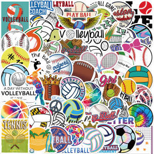 50 pieces of ball sports collection stickers decorative suitcase notebook waterproof detachable stickers