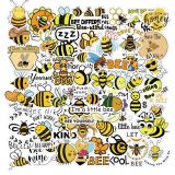 50pcs English Slogan Little Bee graffiti stickers decorative suitcase notebook waterproof detachable stickers