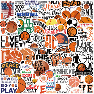 50pcs  Basketball  team  graffiti stickers decorative suitcase notebook waterproof detachable stickers
