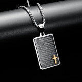 Religious Cross Necklace Electric Black Stainless Steel Pendant