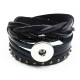 Top genuine leather 18mm  snap button bracelet 1 buttons leather  new type Bracelet Rhinestone fit 20mm snaps chunks