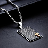 Religious Cross Necklace Electric Black Stainless Steel Pendant