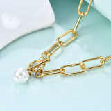 Stainless Steel Necklace Gothic Pearl Pendant Collar Solid Stainless Steel OT Buckle Chain
