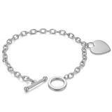 Heart-shaped listing stainless steel bracelet OT buckle bracelet
