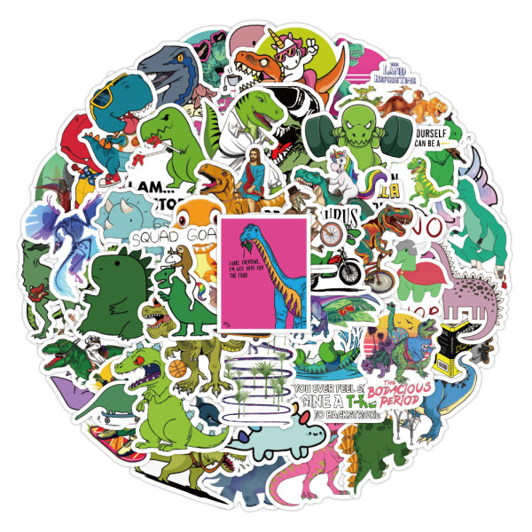 50pcs Cartoon dinosaur  graffiti stickers decorative suitcase notebook waterproof detachable stickers
