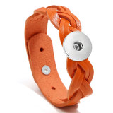 Ladies braided leather bracelet simple and versatile color fit 20mm snaps chunks Jewelry