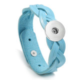 Ladies braided leather bracelet simple and versatile color fit 20mm snaps chunks Jewelry