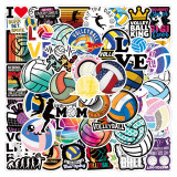 50pcs  volleyball  graffiti stickers decorative suitcase notebook waterproof detachable stickers