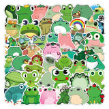 50pcs  Green frog  graffiti stickers decorative suitcase notebook waterproof detachable stickers