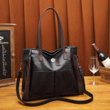 Large-capacity soft leather fashion one-shoulder messenger tote bag cross-border handbag fit 18mm snap button jewelry