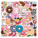50pcs  Donut  graffiti stickers decorative suitcase notebook waterproof detachable stickers